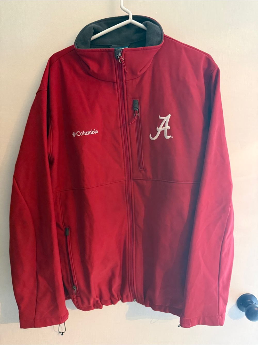 Columbia Red Softshell Jacket with White 'A' Logo